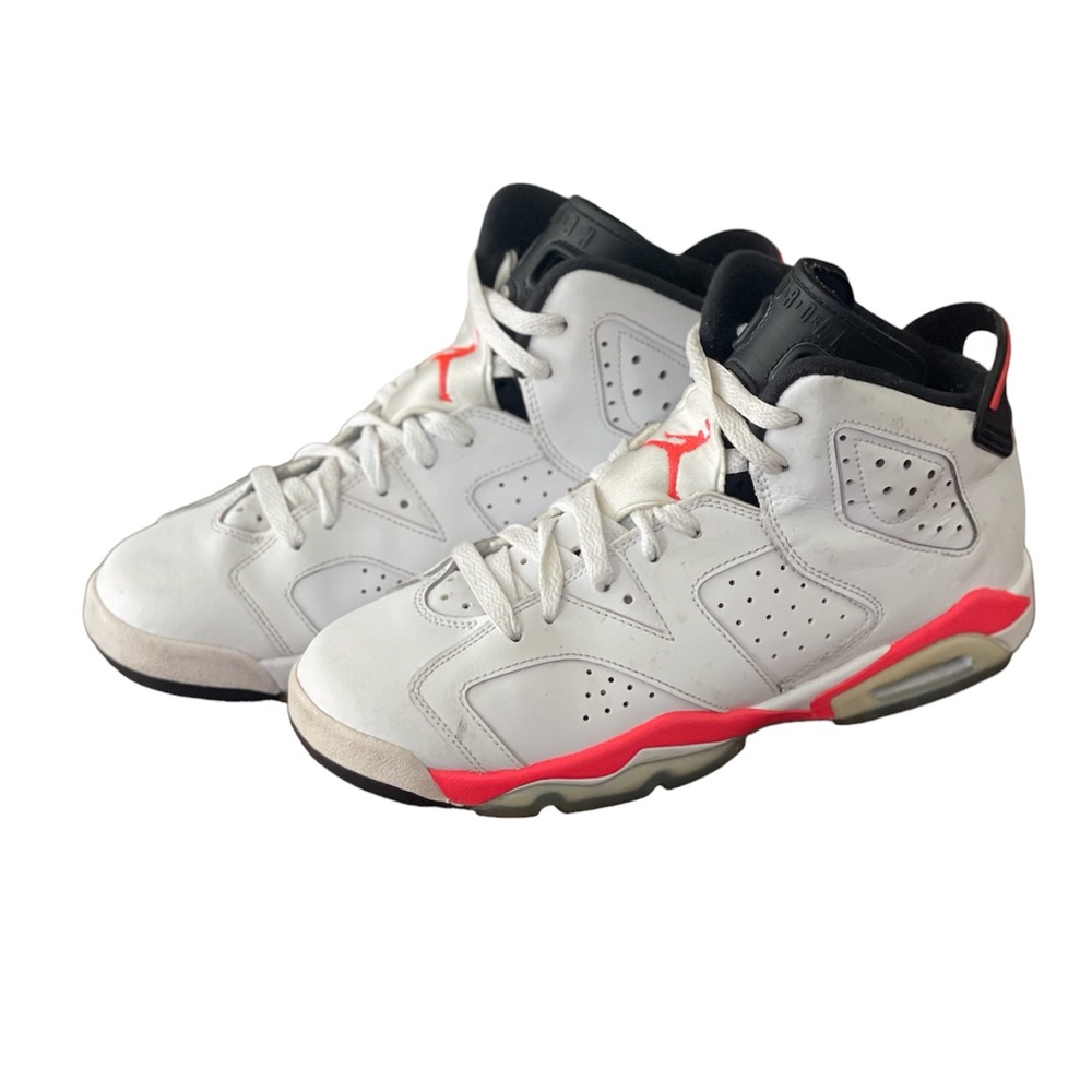 Jordan 6 Retro Infrared White Basketball Sneaker  - Big Kids Size 6Y